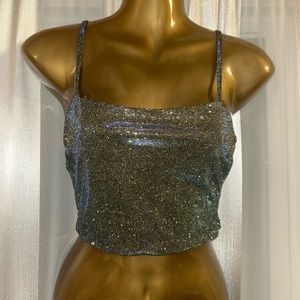 Hot shimmery cropped top